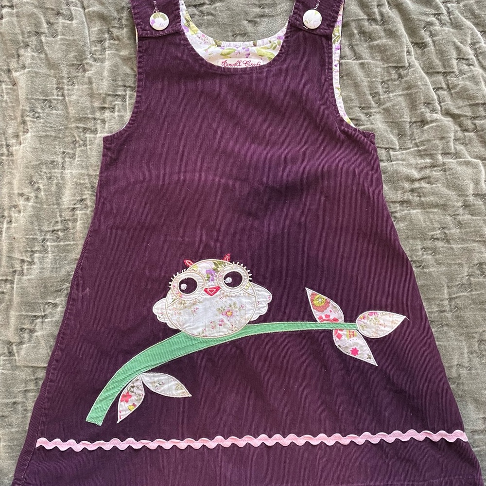 Powell Craft England Purple Owl Embroidered Dresssize 2-3 year
